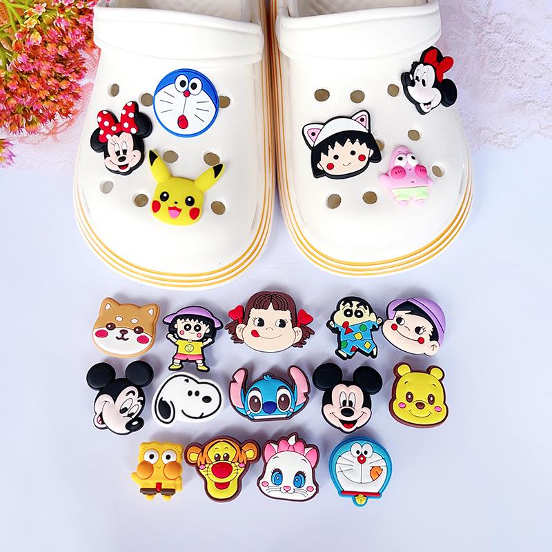 Цветочные DIY Пряжки для обуви: Мультяшные украшения для Crocs и другой обуви с отверстиями