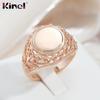 Кольца Kinel глянцевого цвета розового золота для женщин, кольца большого размера