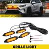 4X Янтарные светодиодные фонари для решетки радиатора с адаптером предохранителя для Toyota RAV4 20-2024 Limited V