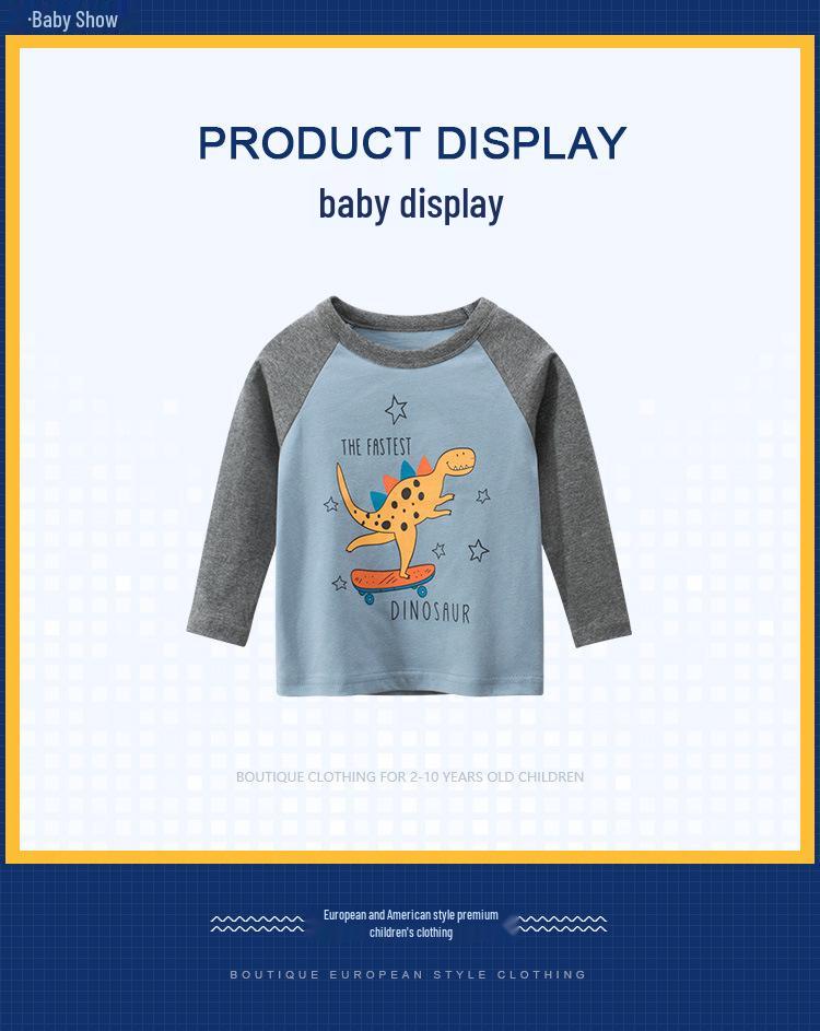 27kids Осень 2025 Корейская футболка с длинным рукавом для мальчиков