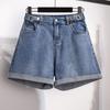 Plus Size Womens Casual Shorts Summer Ladies Slim Loose Casual Denim High Waist Casual Shorts