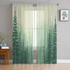 Simple Woods Green Trees Tulle Voile Curtains Bedroom Hotel Home Decor Sheer Curtains For Living Room Chiffon Printed Drapes