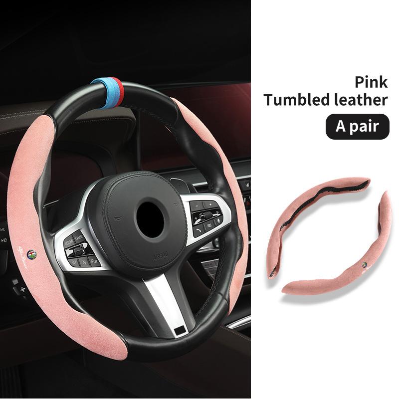 Suede Anti-slip Car Steering Wheel Covers Decorative Accessories For Alfa Romeo 159 Giulietta Giulia 147 Mito 156 159 166 GTxya563