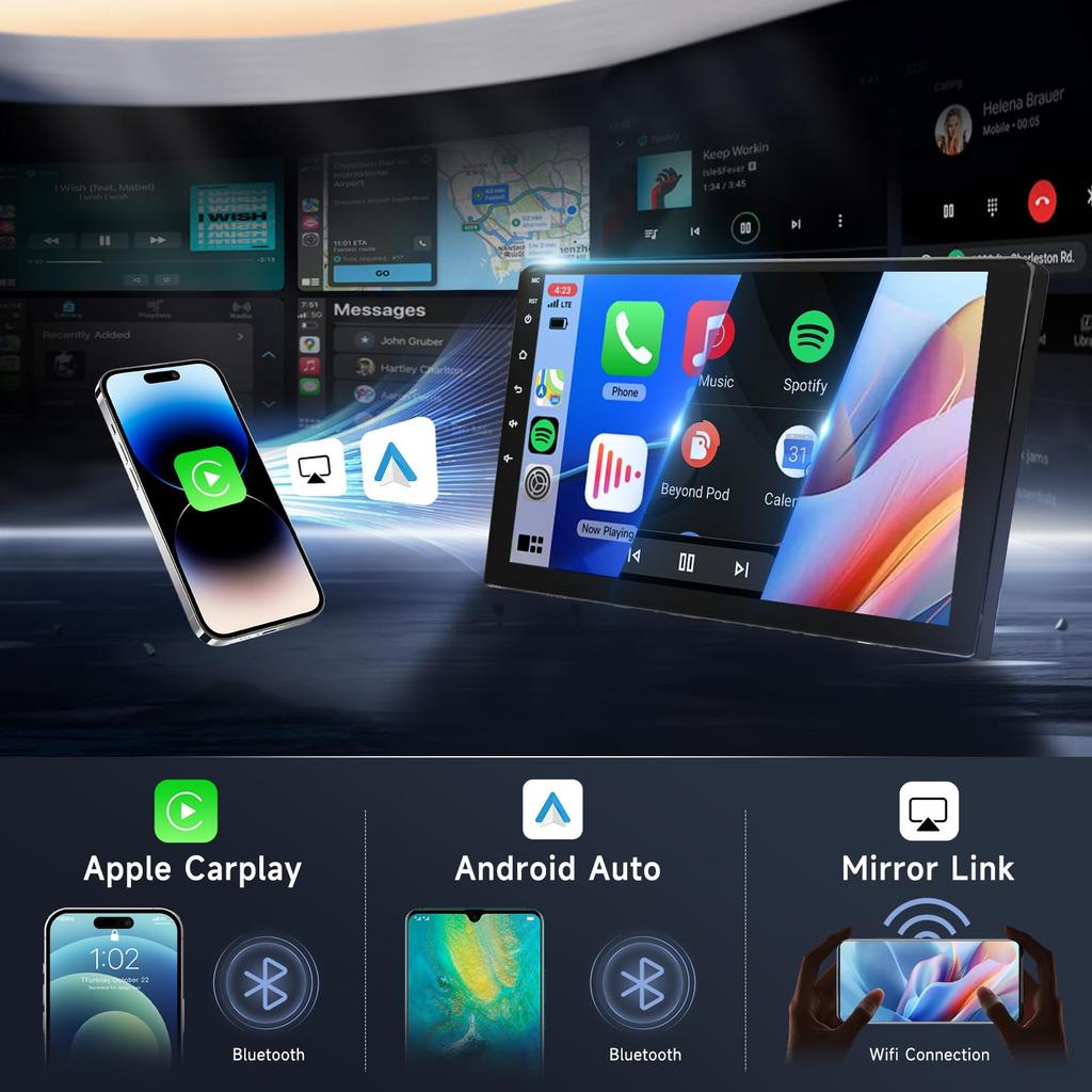 Автомобильная стереосистема 2din Wireless Carplay Android Hodozzy Android 9-дюймовый сенсорный экран автомобильное радио Dual Din Android Car Audio с GPS DSP задний автомобильный радиоприемник