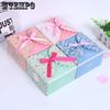 WTEMPO 10PCS 9*14.5*14.5CM Elegant Floral Printed Kraft Paper Ribbon Bow Gift Boxes Wedding Birthday Party DIY Cube Small Presents Packaging Boxes