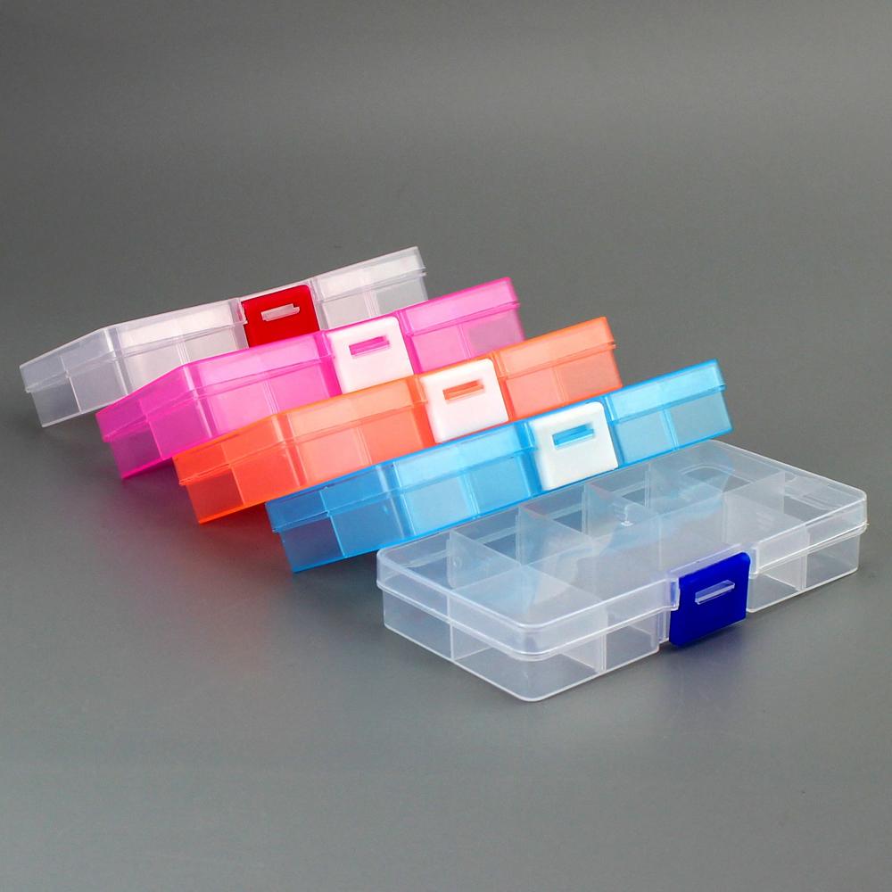 Plastic Detachable Storage Case Square Fishing Tackle Box 10 Compartments Storage Box Fishing Box