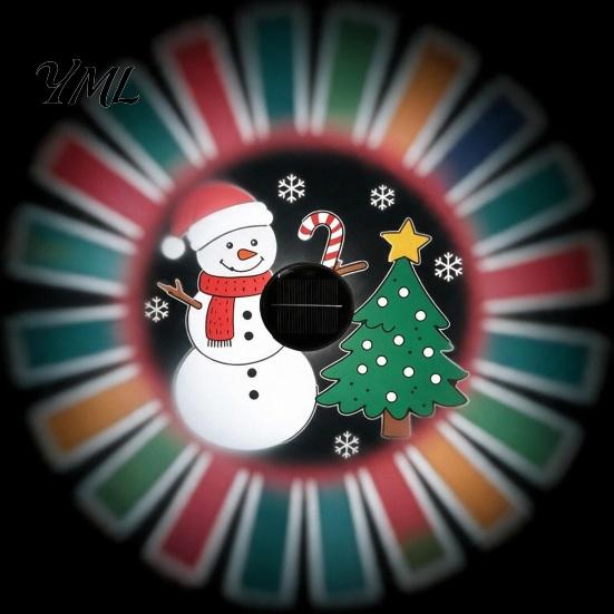 Outdoor Wall Mounted Fixtures Solar Fence Light, Waterproof Projection Cute Snowman Xmas Easy Install Path Lighting Tree Decorative Metal Projector