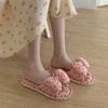 Fashionable Linen Fabric Shoes, Cute Indoor Women's Slippers