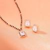 Estele Дизайнерское квадратное ожерелье Mangalsutra с покрытием из розового золота и цирконами, набор для женщин