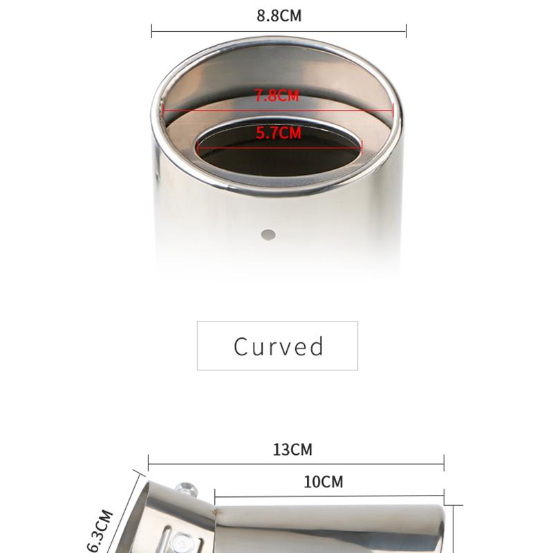 Глушитель выхлопной системы автомобиля, серебристый, черный, жженый, синий, красочный наконечник глушителя, труба из нержавеющей стали, серебристый задний хвост