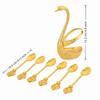 6Pcs Zinc Zinc Zinc Alloy Luxury Dessert Utensils with Swan Shaped Base Dessert Spoon  Kitchen