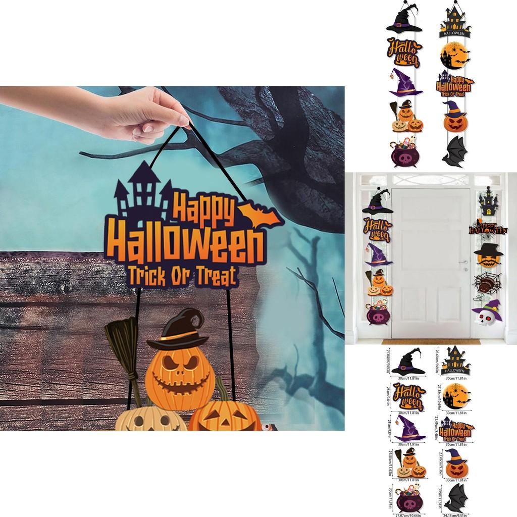 Halloween Festive Door Decoration With Bat Pumpkin Door Hanging For Scene