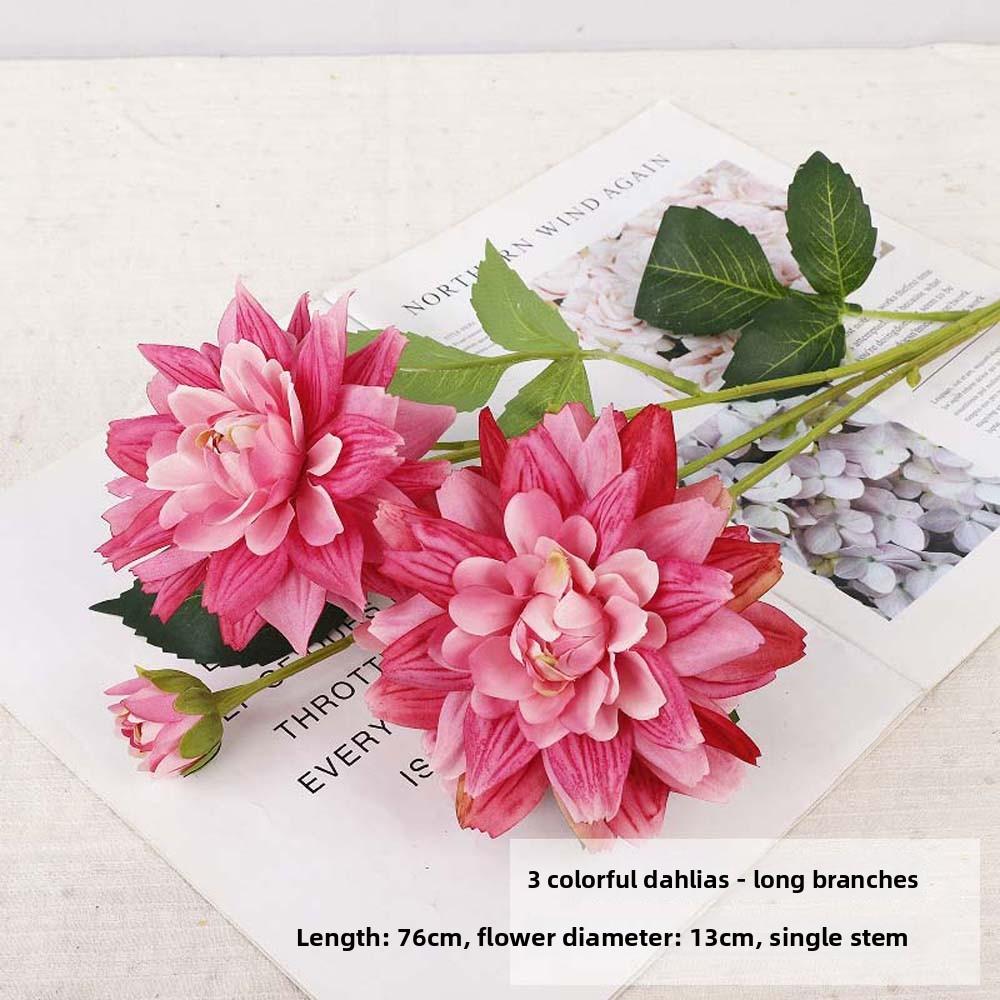 Real Touch Artificial Dahlia Flower Realistic Fake Flower Faux Dahlia Branch  Wedding Party Decor