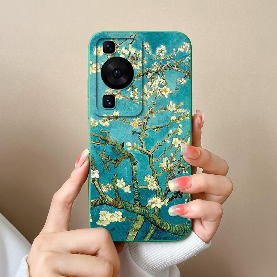 For Huawei P60 Pro Art Phone Case Cute Design Soft Liquid Silicone Back Cover For HuaweiP60 P 60 Anti Drop Durable Bumper Funda