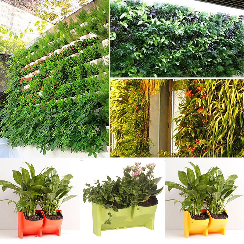 Durable Flower Pot Stackable Vertical Planter Wall Hanging Flowerpot For Garden Balcony Plant Home Decor Succulents Bonsai Pot