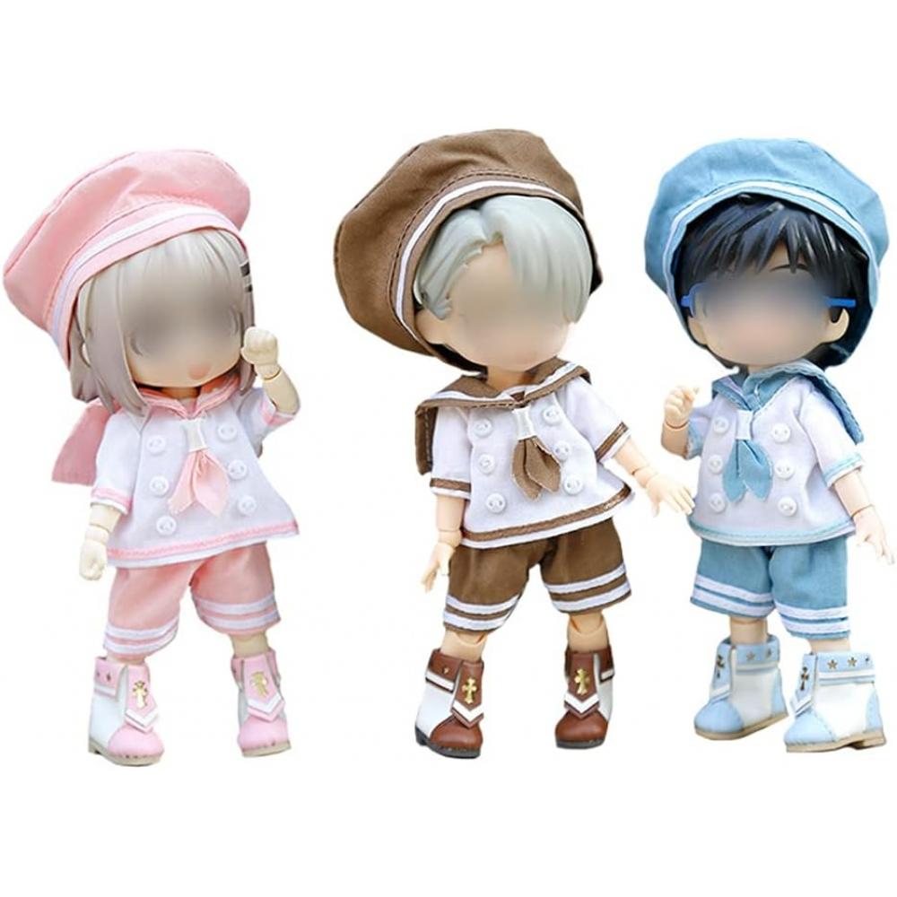 Highawk Obitsu 11 Одежда Ob11 Obitsu Кукла 11 см Тело Наряд Матросская форма 12 минут Бид P9 Кукла Темно-синий Obitsu Тело Набор из 3 предметов Черный Черный