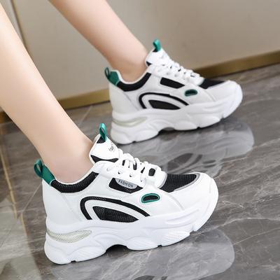 Lucyever смешанные цветные дышащие кроссовки женские 2024 кроссовки на платформе со шнуровкой женские удобные вулканизированные туфли с толстой подошвой