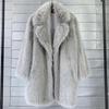 Faux Toka Fur Coat Women's Faux Fur Mid Length Suit Collar Loose Winter Women's Coat Coat