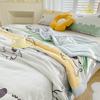 Cartoon Cotton Linen Summmer Blanket Breathable Adult Child Quilt for Summer Washable Air Conditioning Comforter Lightweight