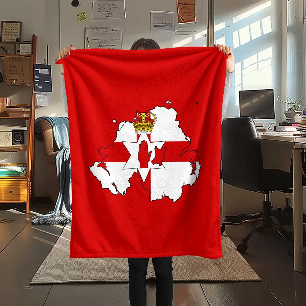 1PC Ulster Print Flannel Blanket, High quality All Seasons, Home Decor, Warmth and Comfort, Perfect for Christmas Gifts