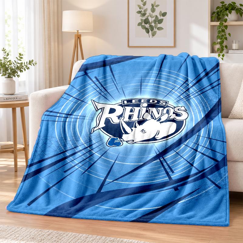 Фланелевое одеяло с принтом Leeds Rhinos, теплое и уютное, плед для кровати, для домашнего декора