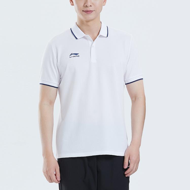 Рубашка поло с надписью Li Ning, мужская рубашка поло, белая APLS093-1