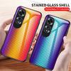 Colorful Tempered Glass Case For OPPO A40 A98 A78 A79 A74 A80 5G Realme GT 6 6T C65 C51 C61 A60 Vivo V30 V40 SE V25 V27 V23 Stripe Back Phone Cover