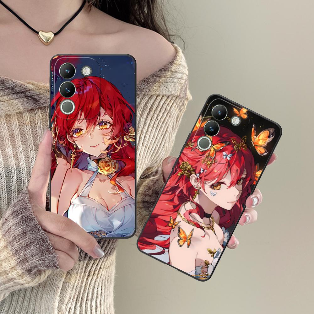 HSR Himeko Матовый ТПУ Чехол для Мобильного Телефона для VIVO V60 V50 V40 V30 V29 V27 V25 V23 Pro Lite 5G Цветной Печатный Чехол