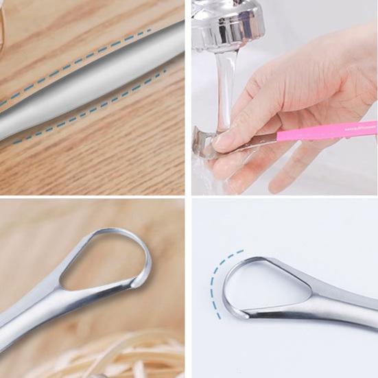 Yousheng 1 набор скребков для языка из нержавеющей стали, гигиенический, улучшает здоровье полости рта, устраняет неприятный запах изо рта, очиститель языка