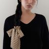 Geegee Dot Ribbon Scrunchie - Brown