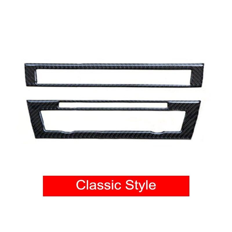 2 шт., углеродное волокно, автомобильный компакт-диск, панель управления, рамки, декоративные наклейки, автостайлинг, аксессуары для интерьера для BMW F10 5 серии 2011-17