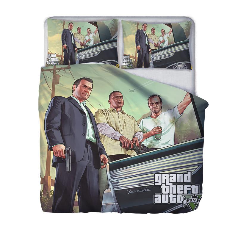 Горячий комплект постельного белья Grand Theft Auto 3d с изображением популярных игр, пододеяльники, наволочки, постельное белье Twin Queen King Size