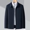 Spring and Autumn Thin Wool Jacket Men's Middle-aged Business Casual Men's Jacket Lapel Plaid Dad's High-End Top