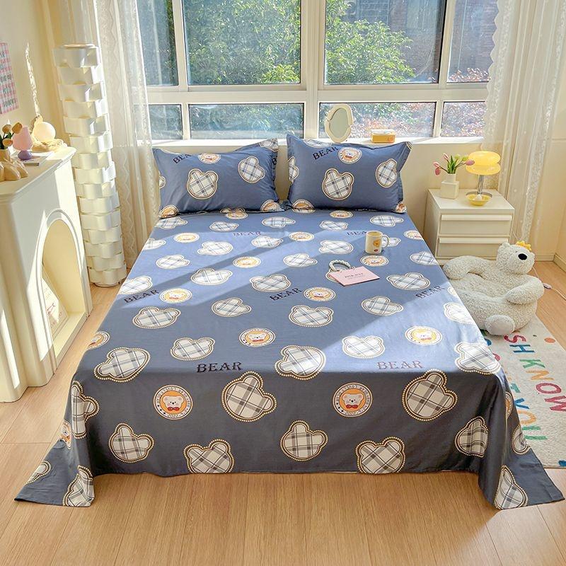 100% Хлопковые Простыни С Цветочным Принтом Плоская Простыня Покрывало Клетка Плед Домашний Текстиль Без Наволочки