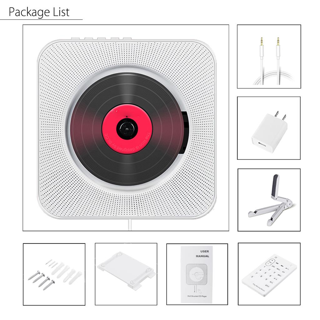 Новый настенный сабвуфер Bluetooth HiFi CD-плеер с динамиком для дородового образования, пульт дистанционного управления музыкой FM-радио AUX Stereo