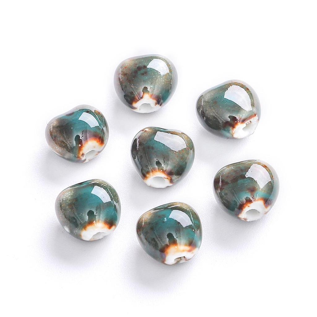 12x11 мм 10 шт., фарфоровые бусины в форме маленького сердца с цветочной глазурью, подвеска для изготовления ювелирных изделий своими руками