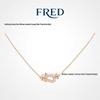 Женское ожерелье Fred из розового золота 18 карат с пряжкой-лошадкой и бриллиантами на витой цепочке - Аксессуар в стиле легкой роскоши Осень-Зима