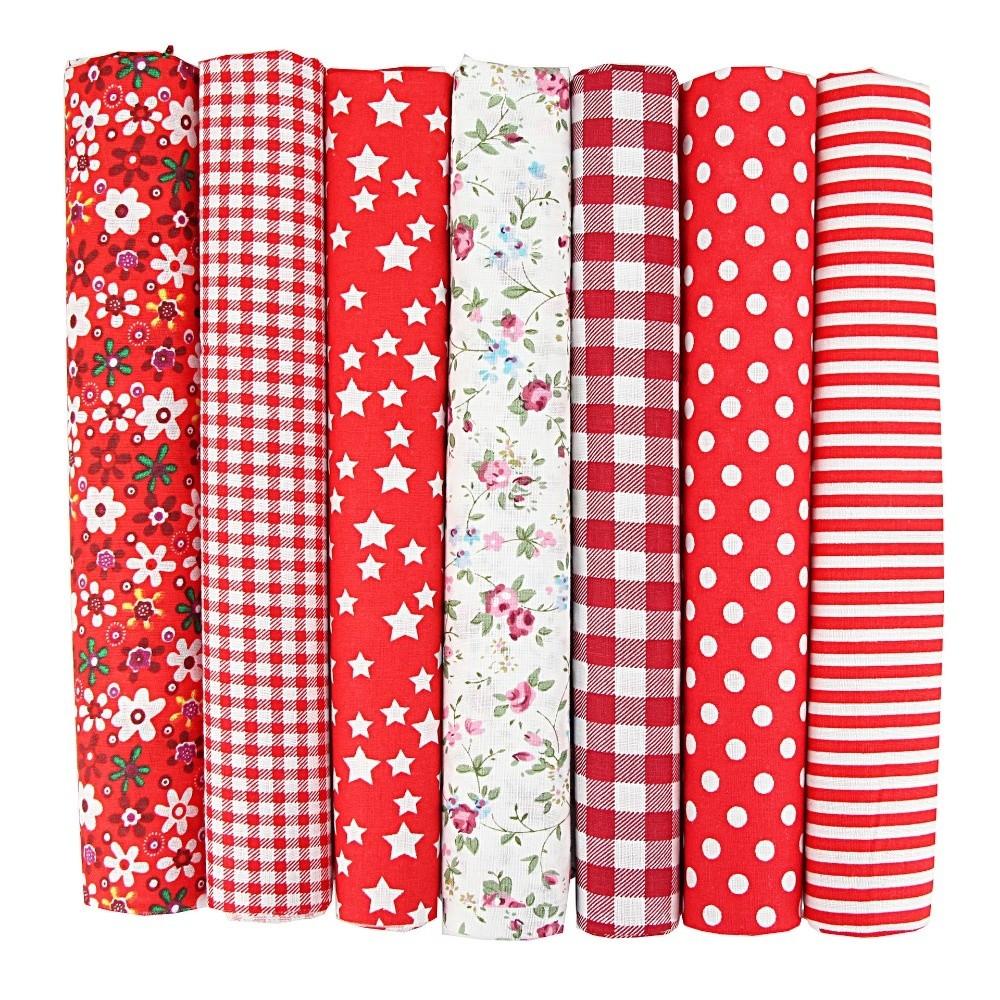 7Pcs/set 50x50cm Cotton Fabric Stash Colorful Patchwork Cotton Fabric Handmade Accessories