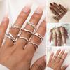 7 шт. кольца на костяшки пальцев для женщин девочек-подростков, золотые твисты, лунный лист, двойные многослойные кольца с перекрестием, штабелируемые кольца на дни рождения, юбилеи