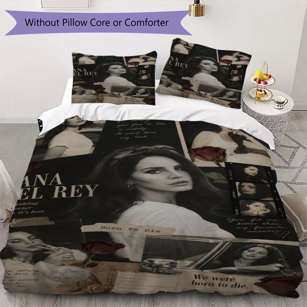 Lana Del Rey Pattern Bedding uilt Set uilt Cover Pillowcase Home Decoration Birthday Gift (1 * duvet cover + 2 * pillowcase without core)