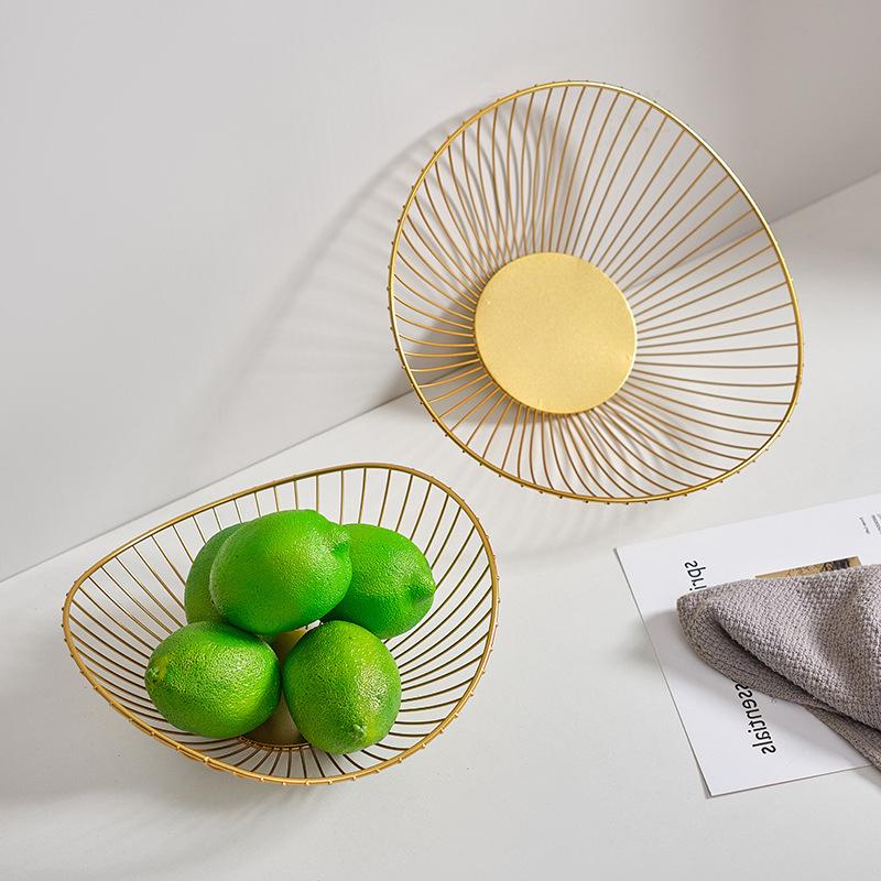 Корзина для фруктов Iron Art, поднос для конфет и закусок, фруктовая тарелка в скандинавском стиле, креативная фруктовая чаша, корзина для хранения, кухонный органайзер