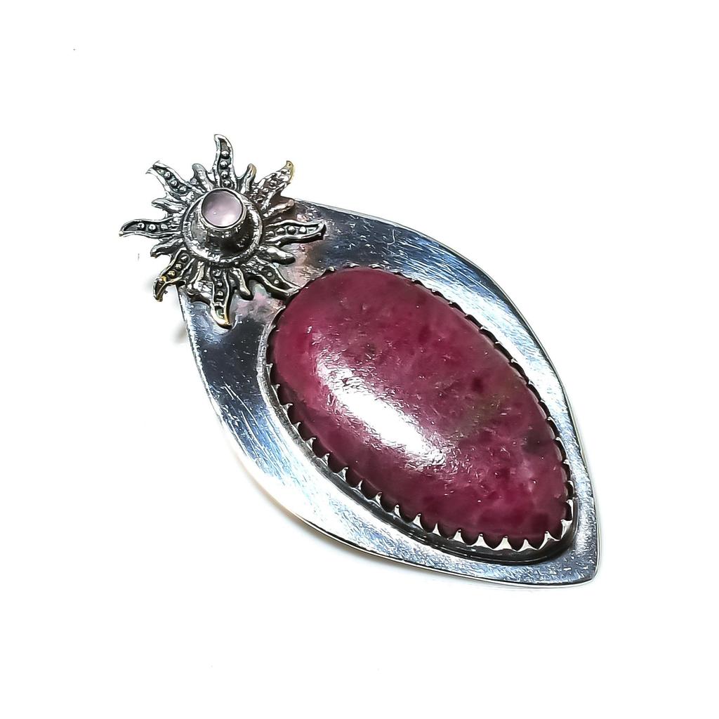 Родонит, розовый халцедон драгоценный камень кулон, натуральный родонит драгоценный камень ручной работы 925 стерлингового серебра кулон для женщин кулон для подарков