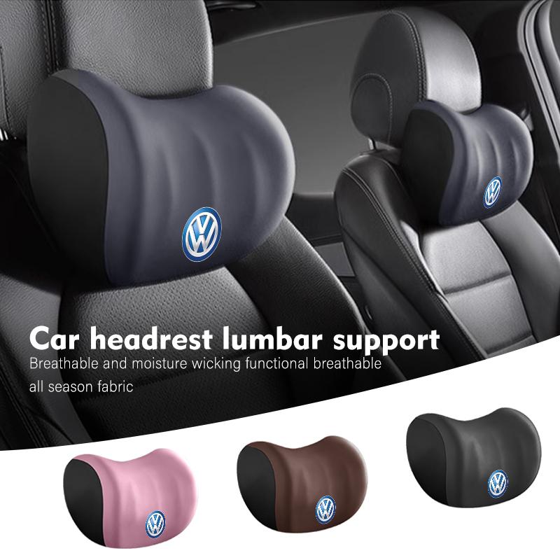 LEG1 Car Seat Headrest Lumbar Cushion Waist Protector Neck Pillow For Volkswagen VW Scirocco Jetta Beetle Golf 4 5 6 Passat Polo B5