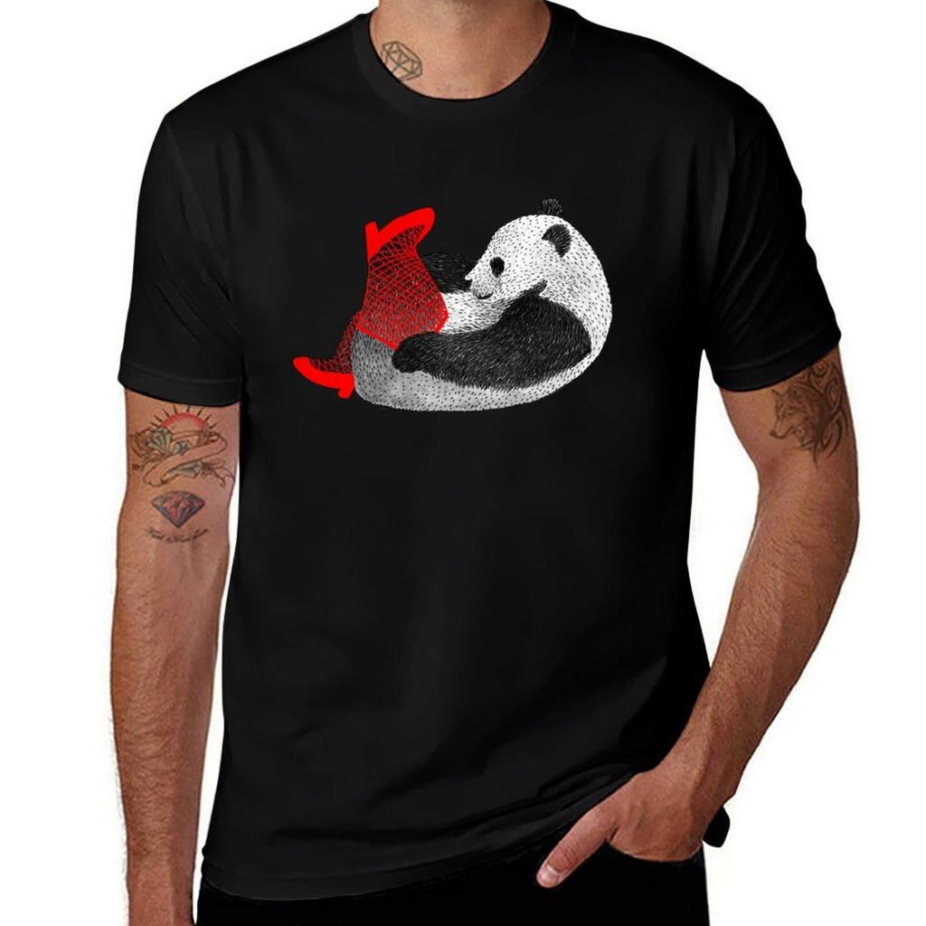 Party Panda Tshirt Basic Plain Short Sleeve Crew Neck Tee