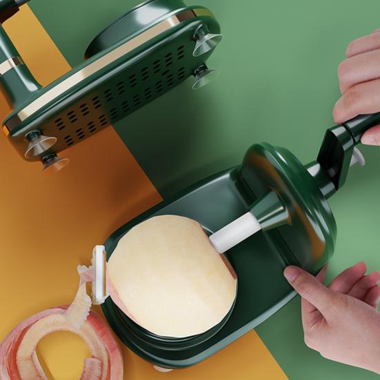 Овощечистка-слайсер с лезвием из нержавеющей стали, присоской, эргономичной ручкой, ручная вращающаяся машина для чистки овощей и фруктов, кухонные гаджеты