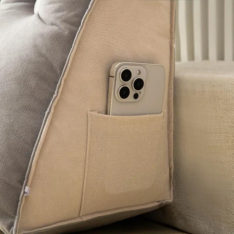 Comfort Triangular Reading Pillow Lumbar Support Cushion with Headrest Big Wedge Adult Backrest Lounge Sofa Cushion Bed Pillow