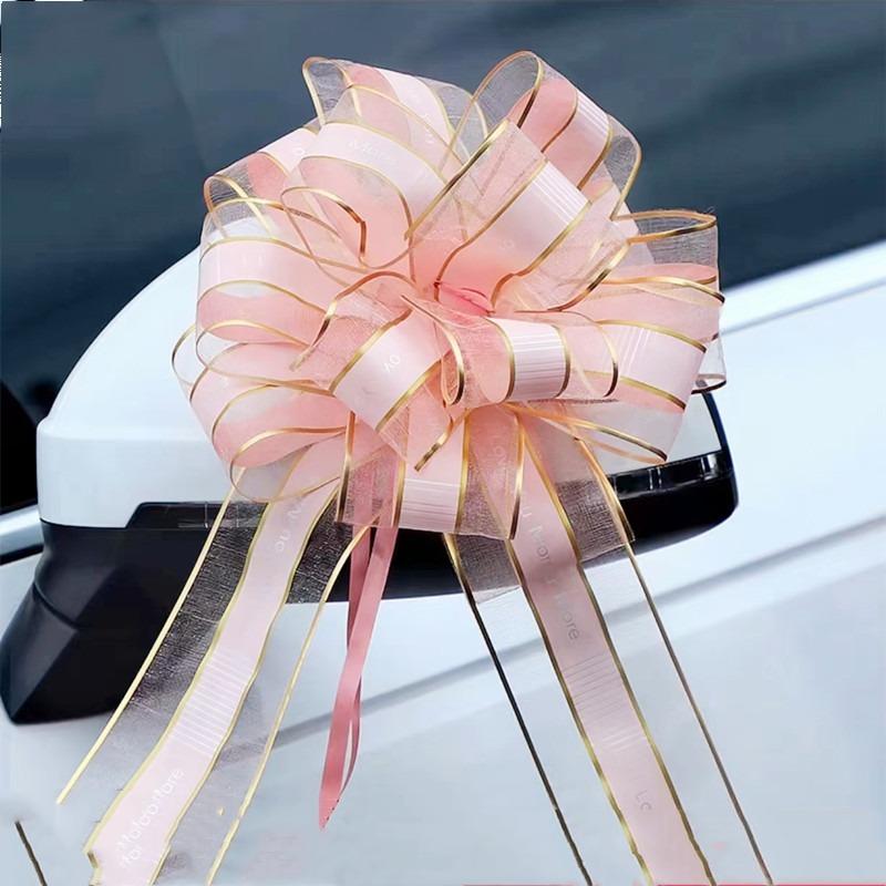 Белый свадебный автомобиль, лента, банты, узел, подарочная упаковка, декор свадебного автомобиля, товары для дня рождения, украшение дома, праздничные украшения