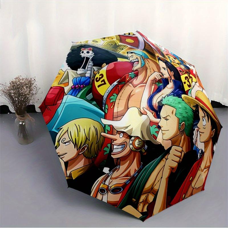 Автоматический складной зонт с командой One Piece, Автоматическое открытие/закрытие, Прочный ветрозащитный дорожный зонт для приключений на природе a0826030