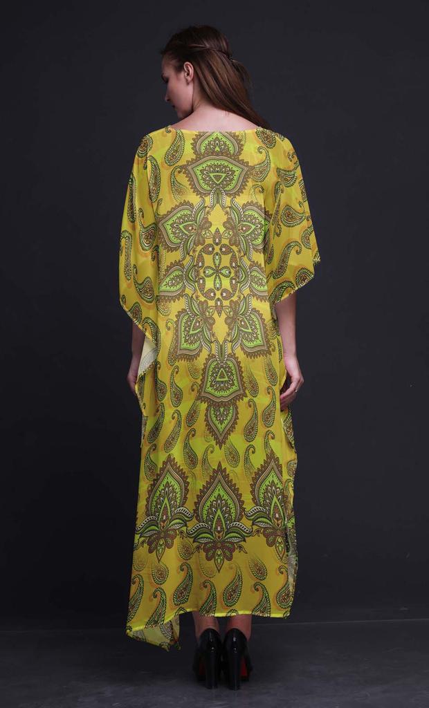 Phagun Floral & Paisley Ladies Plus Size Kaftan Summer Wear Beach Coverup Kimono