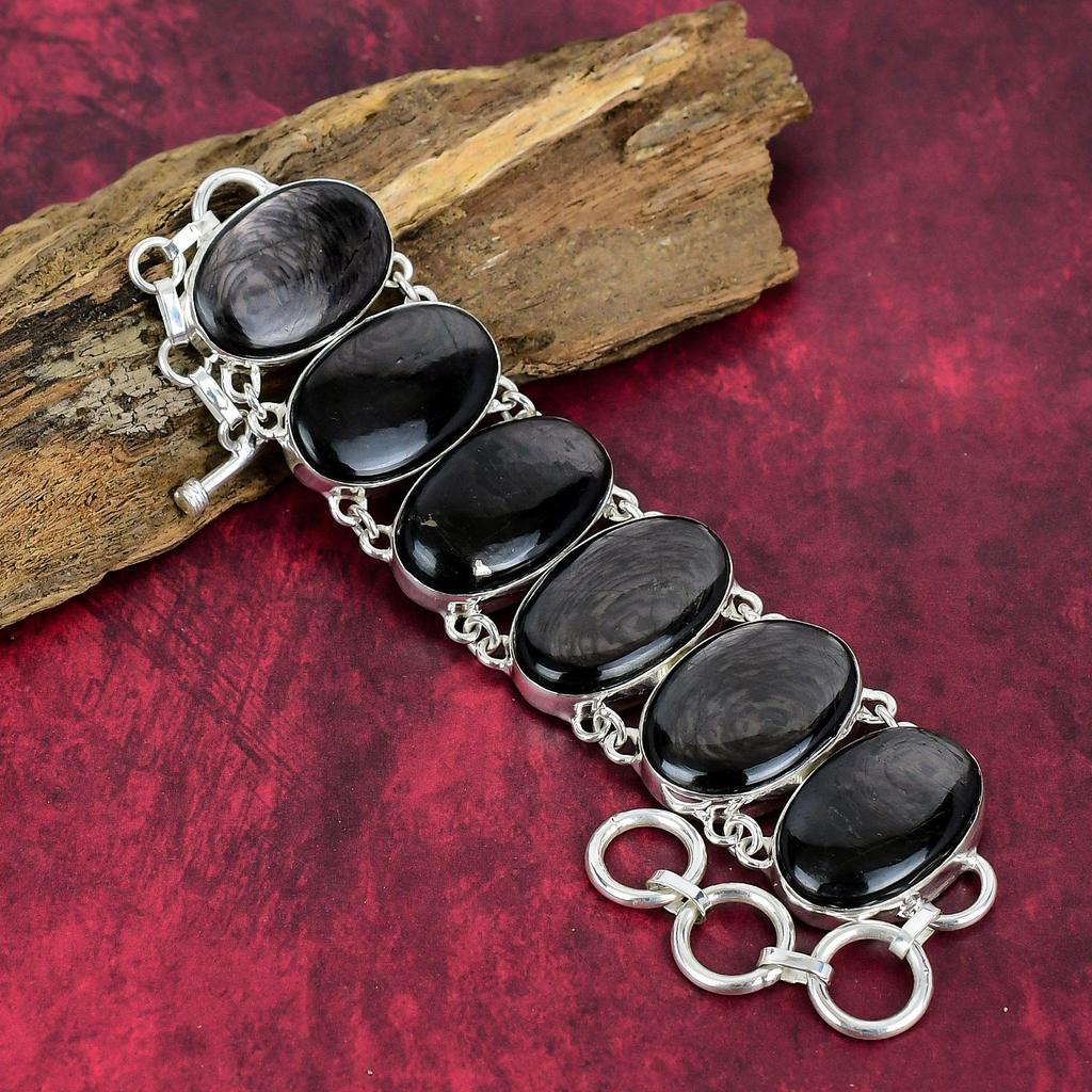 Black Obsidian Awesome Bracelet & Necklace Jewelry Set, 925 Solid Sterling Silver Jewelry, Handmade Gemstone Jewelry For Her